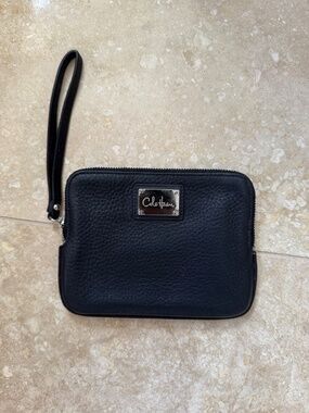 Cole Haan Black Leather Wristlet